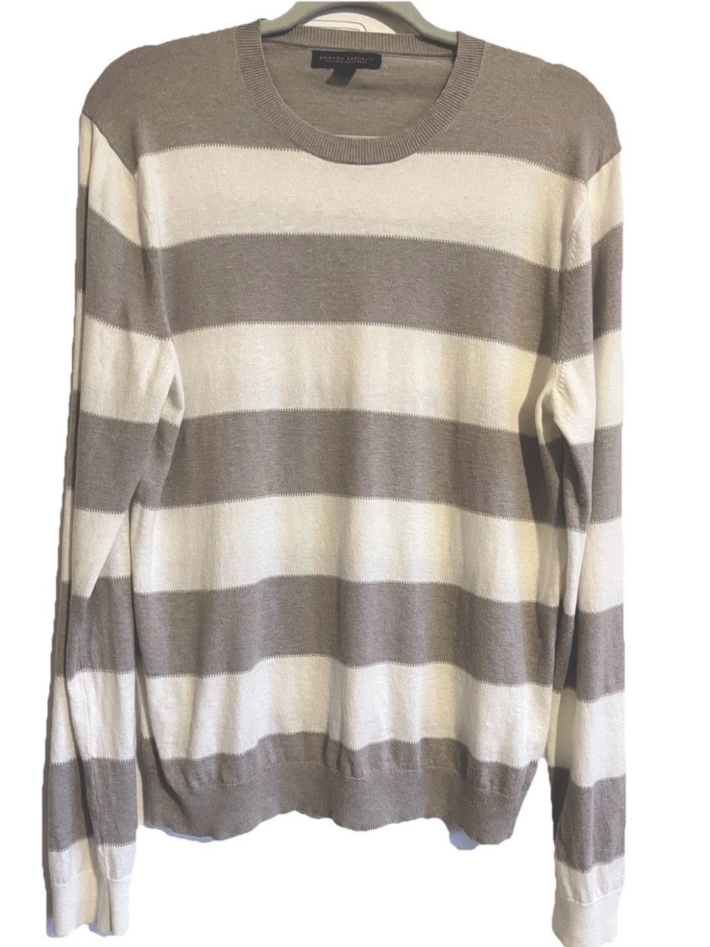 Banana Republic Men’s M Cotton Cashmere Sweater Neutral Unisex Beachy EUC